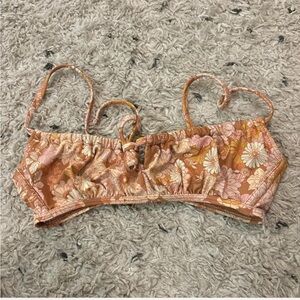Xhilaration Floral Bikini Top in Orange and Pink